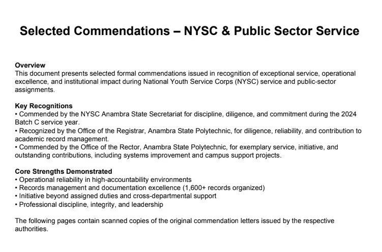 Formal Commendations: NYSC & Public Sector, image 1