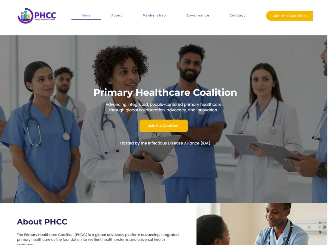 Primary Healthcare Coalition homepage