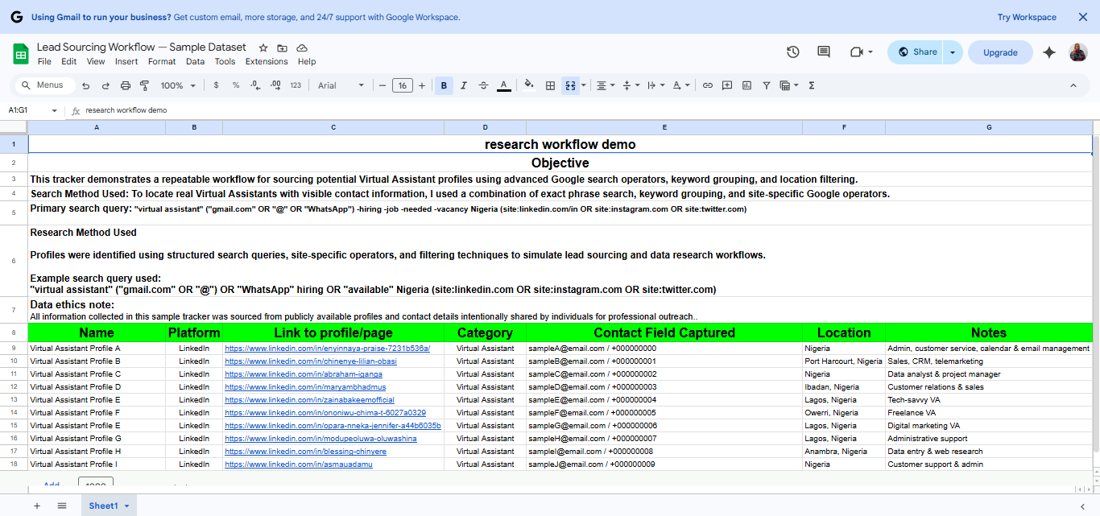 Lead Sourcing & Data Research System, image 1