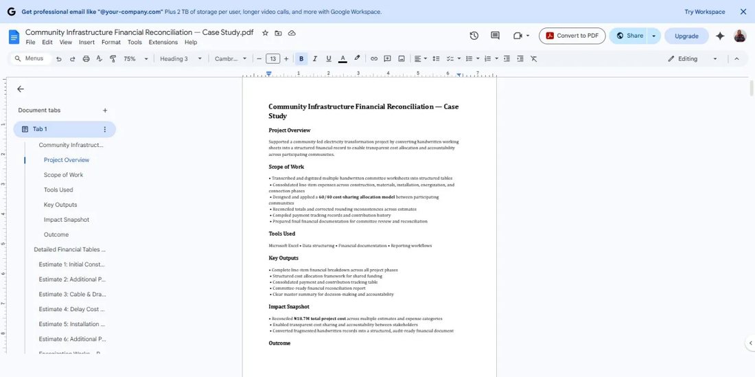 Community Infrastructure Financial Reconciliation, image 1