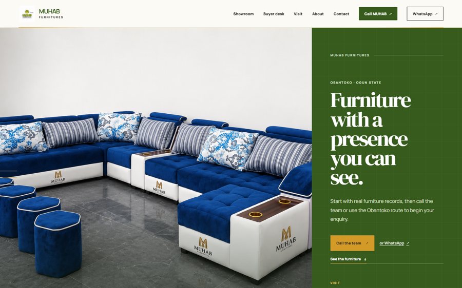 MUHAB Furnitures homepage